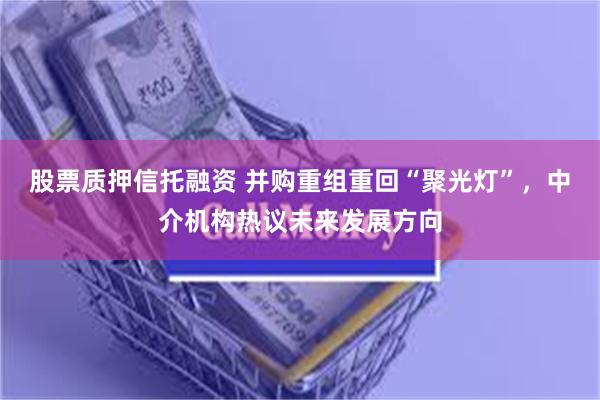 股票质押信托融资 并购重组重回“聚光灯”，中介机构热议未来发展方向